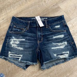 American eagle stretch destroyed jean shorts 8